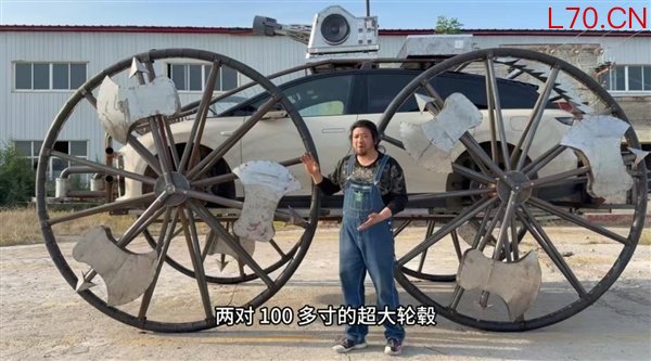 手工耿又整新活！将理想i6改装成末日机甲 100多英寸轮毂引人注目