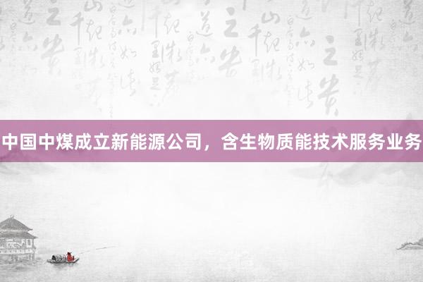 中国中煤成立新能源公司，含生物质能技术服务业务