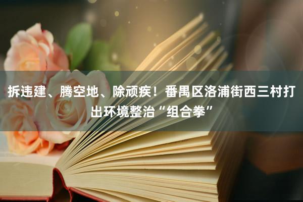 拆违建、腾空地、除顽疾！番禺区洛浦街西三村打出环境整治“组合拳”