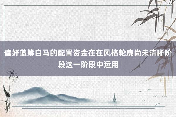 偏好蓝筹白马的配置资金在在风格轮廓尚未清晰阶段这一阶段中运用