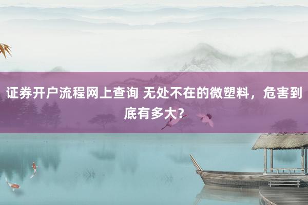 证券开户流程网上查询 无处不在的微塑料，危害到底有多大？
