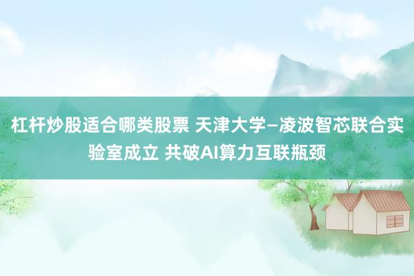 杠杆炒股适合哪类股票 天津大学—凌波智芯联合实验室成立 共破AI算力互联瓶颈